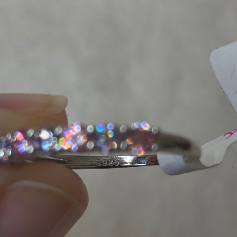 NEW Certified .70 Carat Pink Purple Moissanite Diamond 18k Sterling Silver Ring - Picture 5 of 5